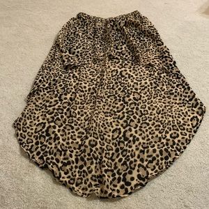 H&M High Low Cheetah Print Skirt